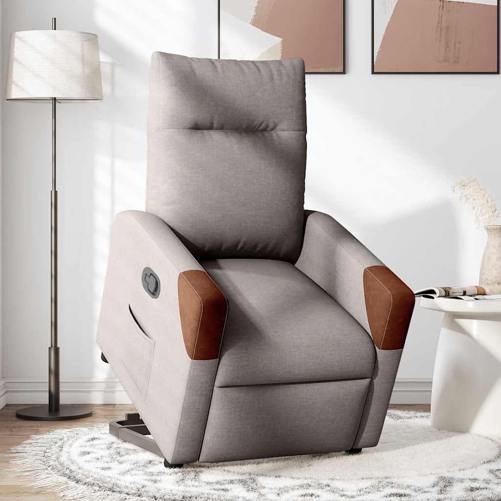 Fauteuil inclinable taupe tissu