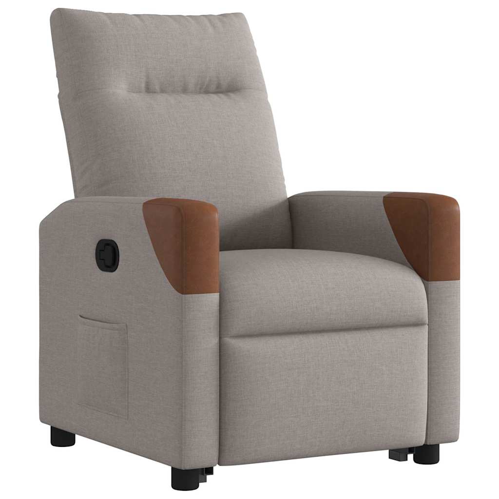 Fauteuil inclinable taupe tissu