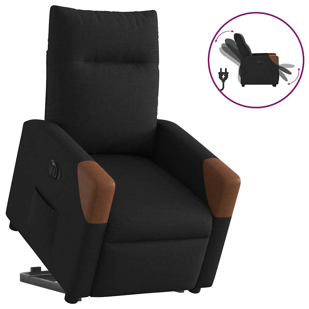 Fauteuil inclinable électrique noir tissu