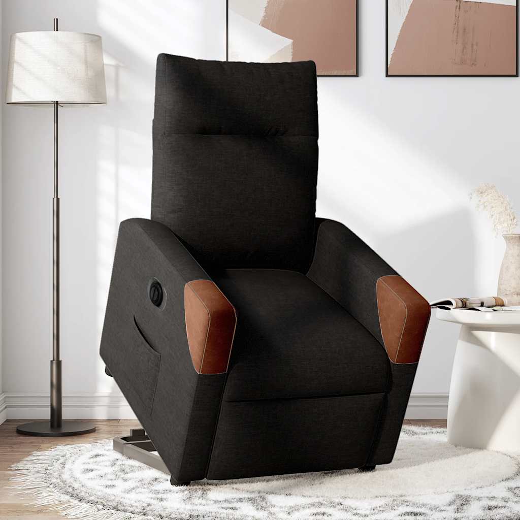 Fauteuil inclinable électrique noir tissu