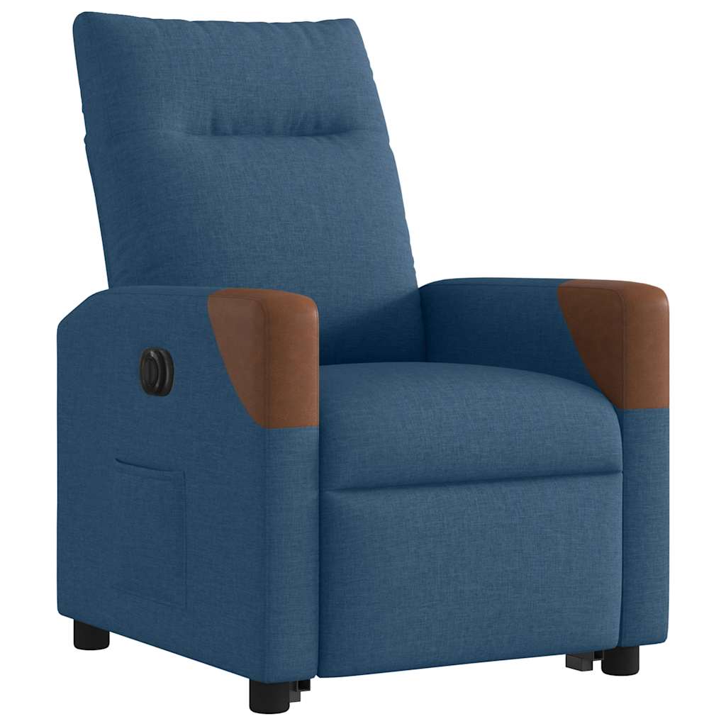 Fauteuil inclinable électrique bleu tissu