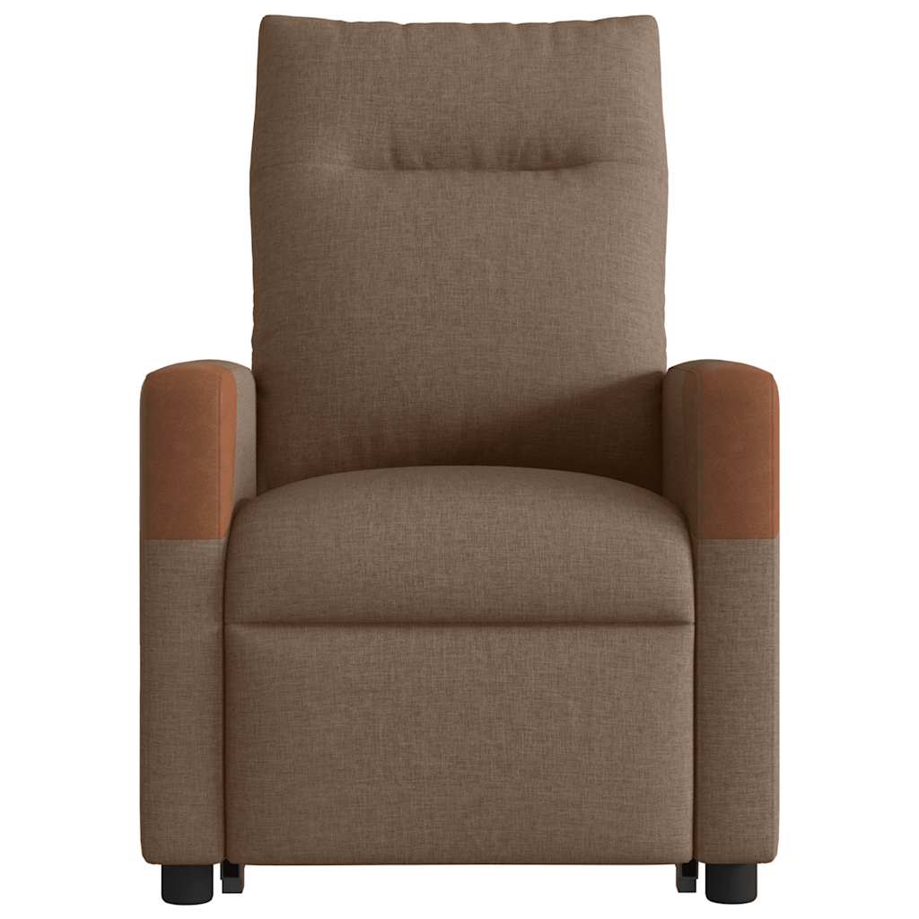 Fauteuil inclinable de massage électrique Marron Tissu