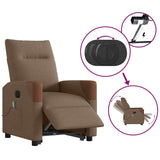 Fauteuil inclinable de massage électrique Marron Tissu