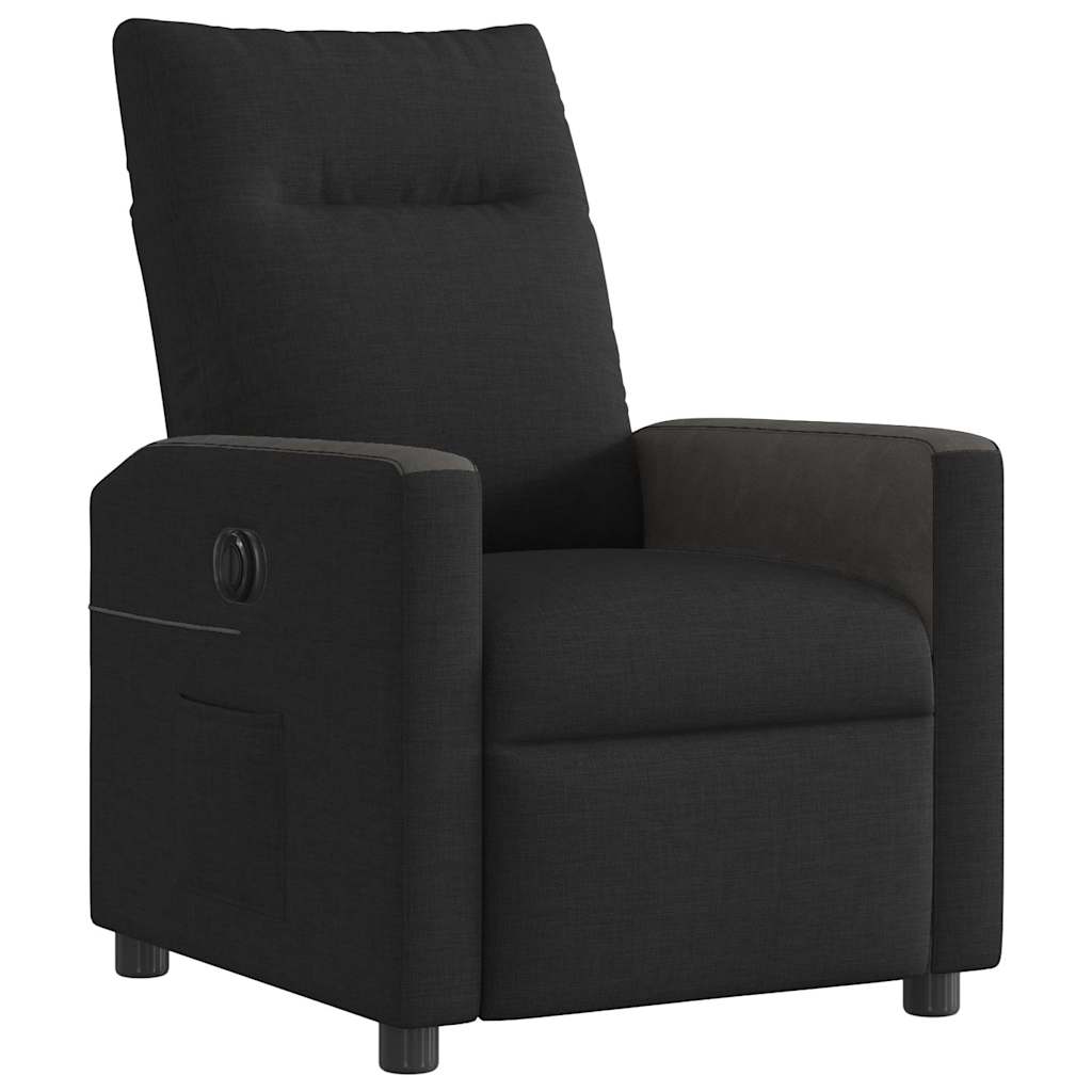 Fauteuil inclinable électrique Noir Tissu