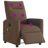 Fauteuil inclinable de massage électrique marron tissu