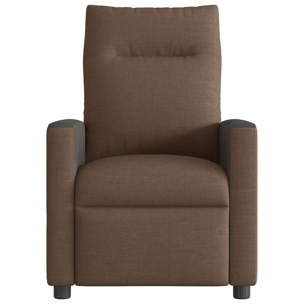 Fauteuil inclinable de massage électrique marron tissu