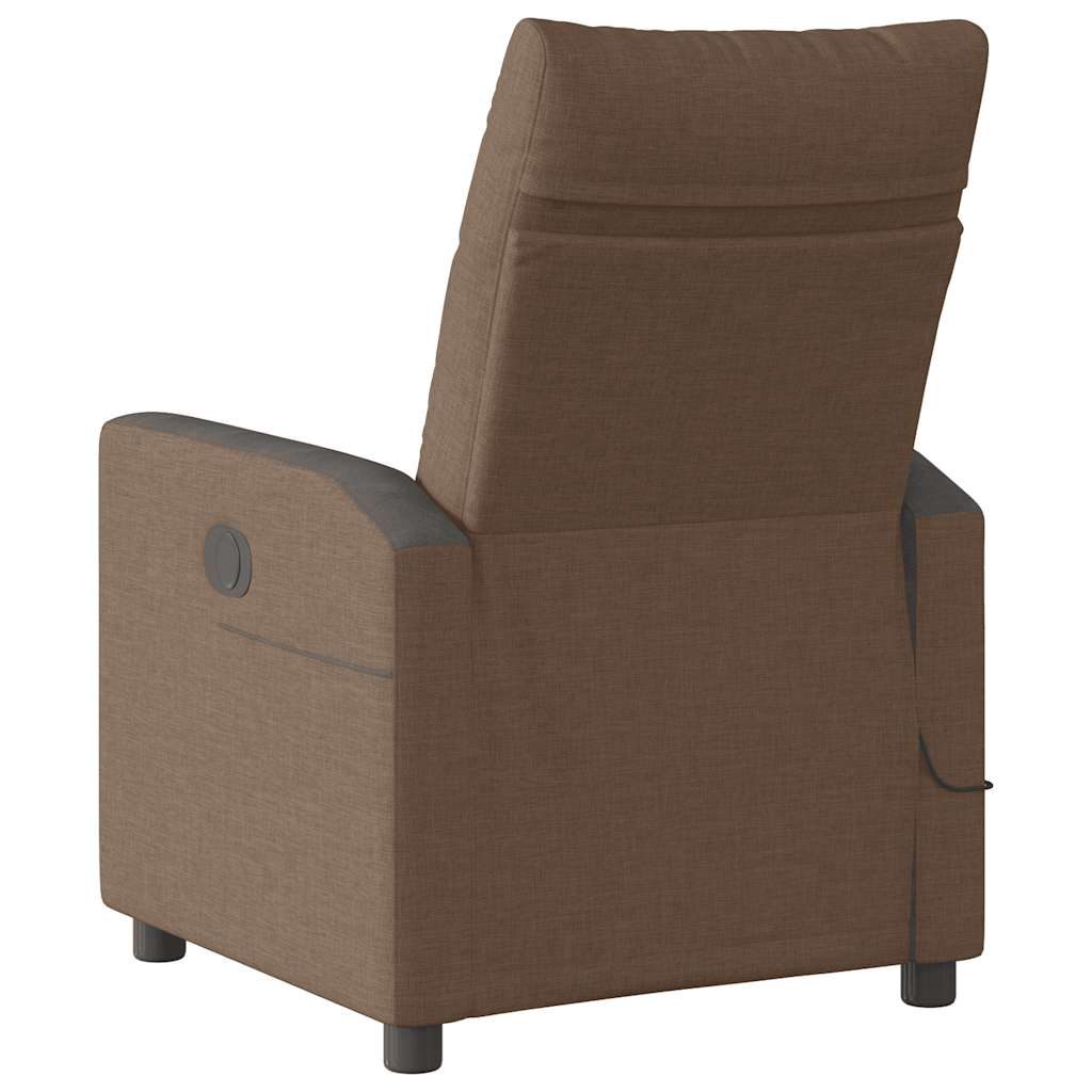 Fauteuil inclinable de massage électrique marron tissu