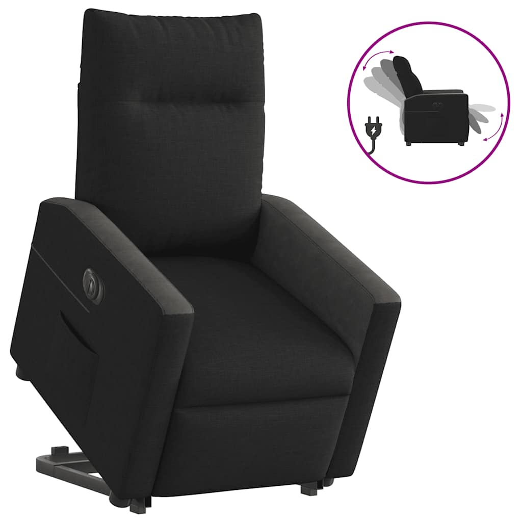 Fauteuil inclinable électrique noir tissu