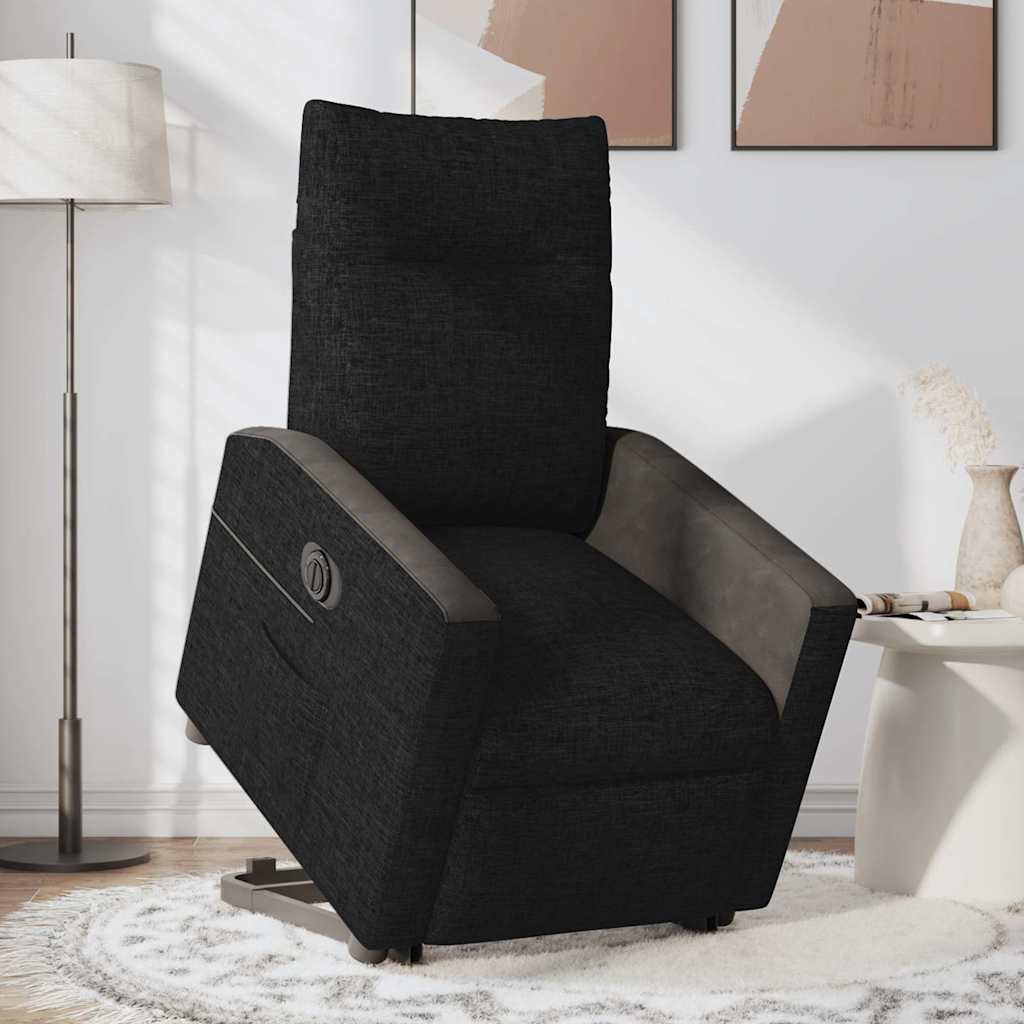 Fauteuil inclinable électrique noir tissu