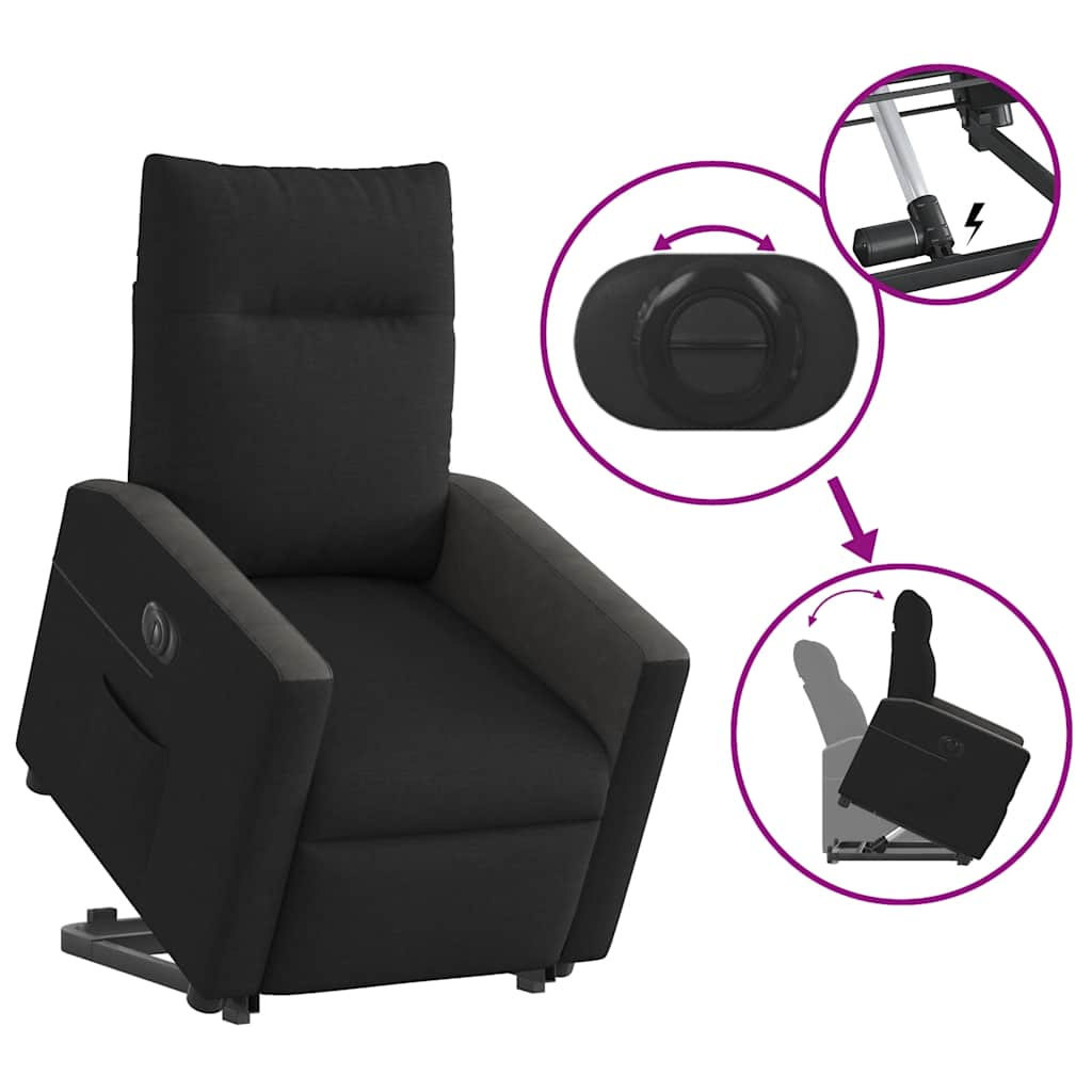 Fauteuil inclinable électrique noir tissu