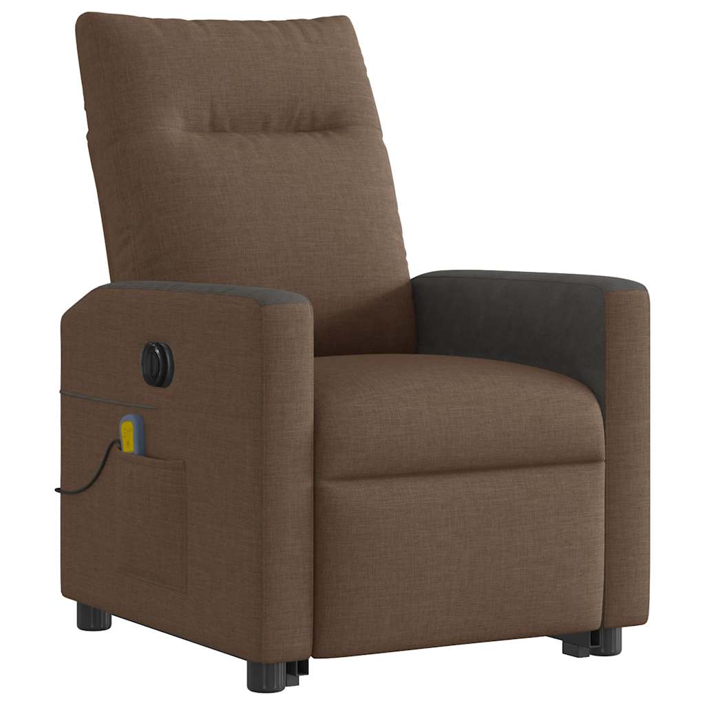 Fauteuil inclinable de massage électrique Marron Tissu