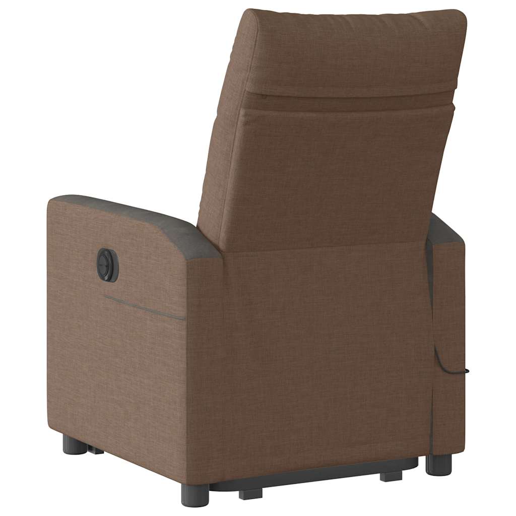 Fauteuil inclinable de massage électrique Marron Tissu