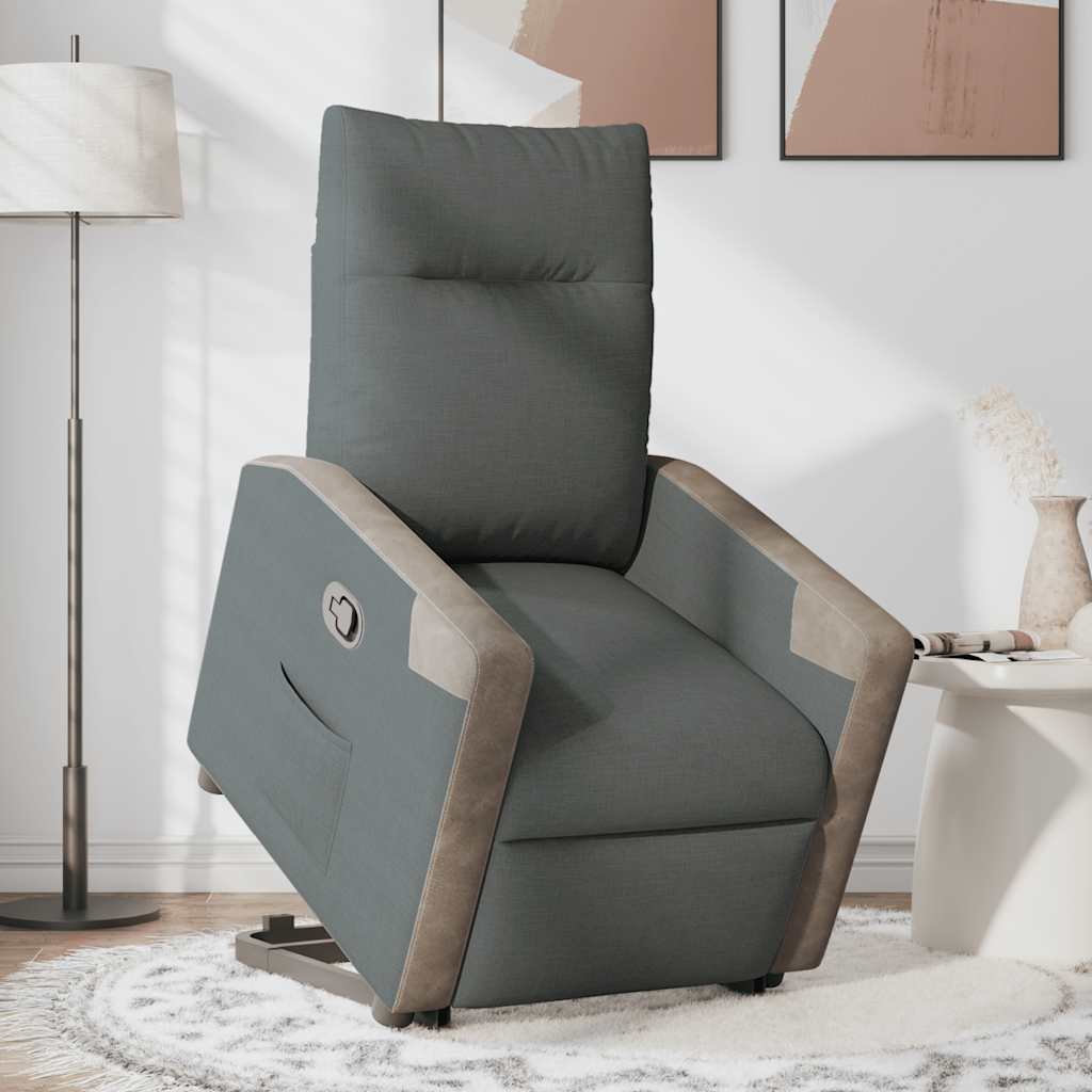 Fauteuil inclinable Gris foncé Tissu