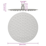 Pomme de douche pluie acier inoxydable 304 20 cm ronde