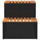 Black hot tub step 50x50x50.5cm solid acacia polyrattan