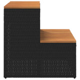 Black hot tub step 50x50x50.5cm solid acacia polyrattan