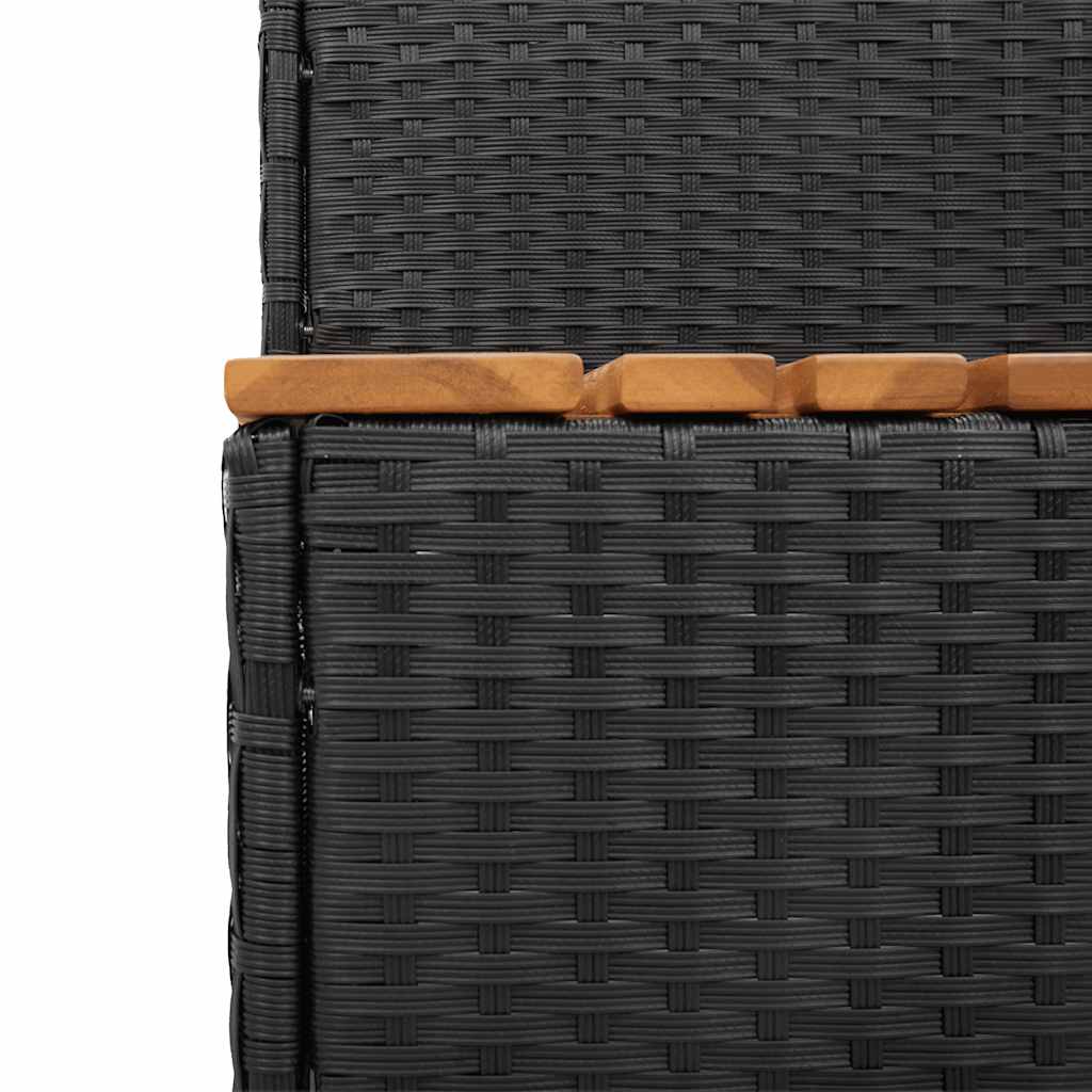 Black hot tub step 50x50x50.5cm solid acacia polyrattan