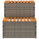 Grey hot tub step 50x50x50.5cm solid acacia polyrattan