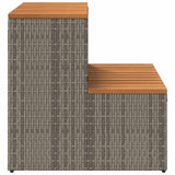 Grey hot tub step 50x50x50.5cm solid acacia polyrattan