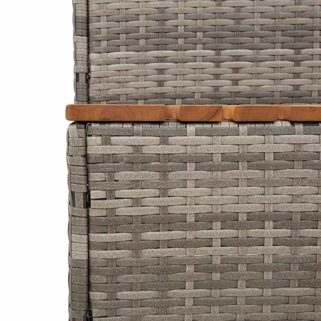 Grey hot tub step 50x50x50.5cm solid acacia polyrattan