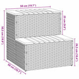 Grey hot tub step 50x50x50.5cm solid acacia polyrattan