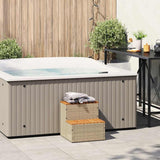 Beige hot tub step 50x50x50.5 cm solid acacia polyrattan