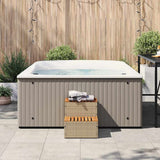 Beige hot tub step 50x50x50.5 cm solid acacia polyrattan