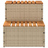 Beige hot tub step 50x50x50.5 cm solid acacia polyrattan