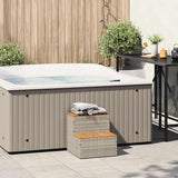 Light grey hot tub step 50x50x50.5 cm solid acacia