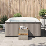 Light grey hot tub step 50x50x50.5 cm solid acacia