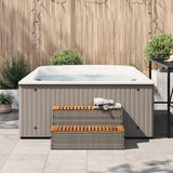 Grey whirlpool bath step 100x50x50.5 cm solid acacia polyrattan