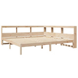 Lit bibliothèque sans matelas 200x200 cm bois massif de pin