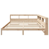 Lit bibliothèque sans matelas 200x200 cm bois massif de pin