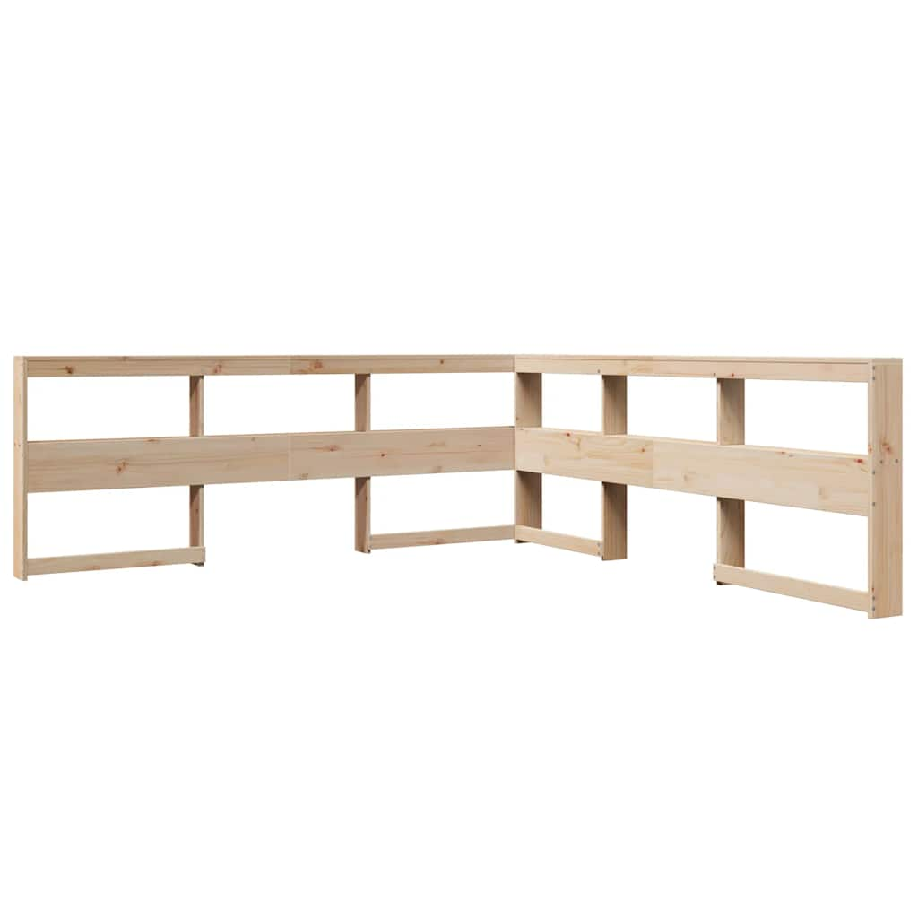 Lit bibliothèque sans matelas 200x200 cm bois massif de pin