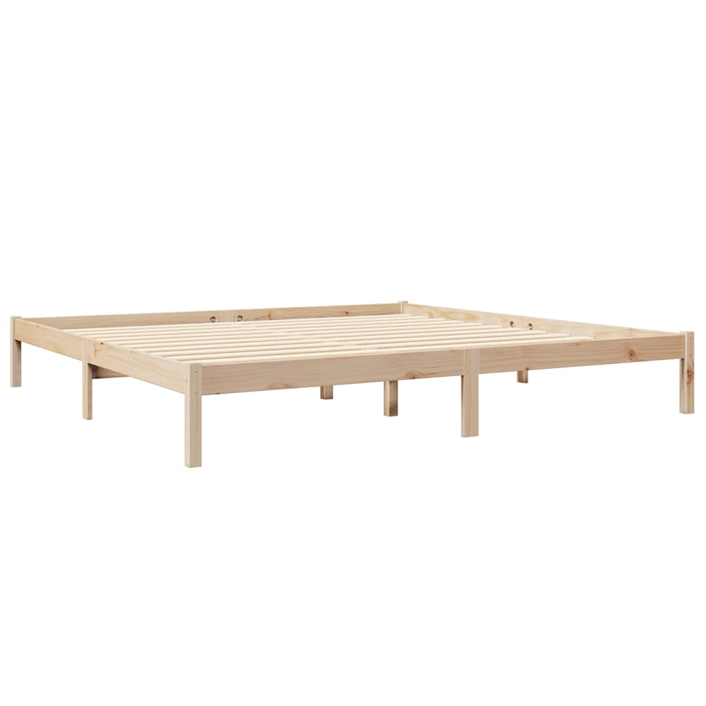 Lit bibliothèque sans matelas 200x200 cm bois massif de pin