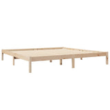 Lit bibliothèque sans matelas 200x200 cm bois massif de pin