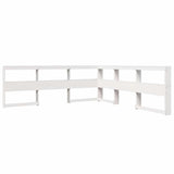 Lit bibliothèque sans matelas blanc 200x200 cm bois pin massif