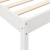 Lit bibliothèque sans matelas blanc 200x200 cm bois pin massif