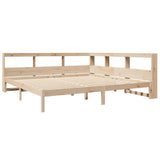 Lit bibliothèque sans matelas 180x200 cm bois massif de pin