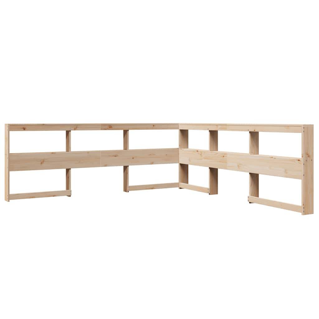 Lit bibliothèque sans matelas 180x200 cm bois massif de pin