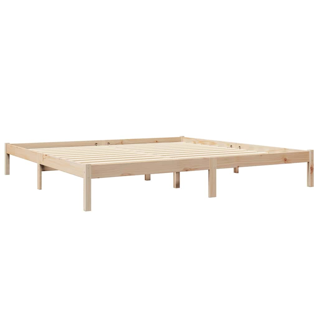 Lit bibliothèque sans matelas 180x200 cm bois massif de pin