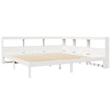 Lit bibliothèque sans matelas blanc 180x200 cm bois pin massif