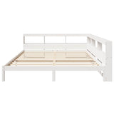 Lit bibliothèque sans matelas blanc 180x200 cm bois pin massif