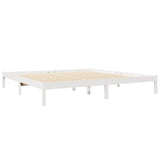 Lit bibliothèque sans matelas blanc 180x200 cm bois pin massif