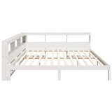 Lit bibliothèque sans matelas blanc 180x200 cm bois pin massif