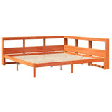 Lit bibliothèque sans matelas cire marron 180x200 cm pin massif