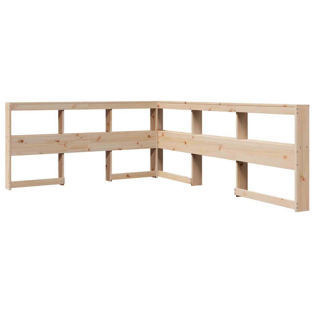 Lit bibliothèque sans matelas 160x200 cm bois massif de pin