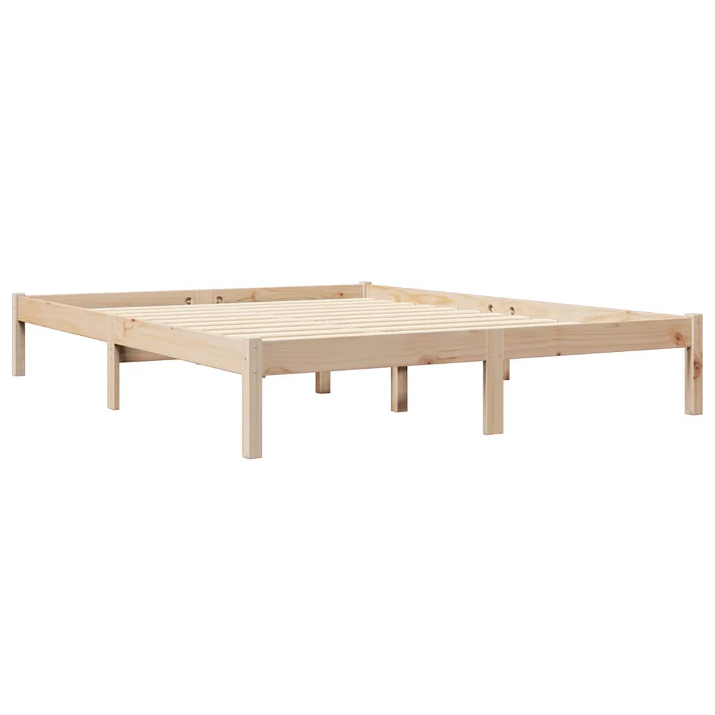 Lit bibliothèque sans matelas 160x200 cm bois massif de pin