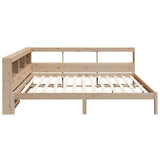 Lit bibliothèque sans matelas 160x200 cm bois massif de pin