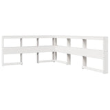 Lit bibliothèque sans matelas blanc 160x200 cm bois pin massif